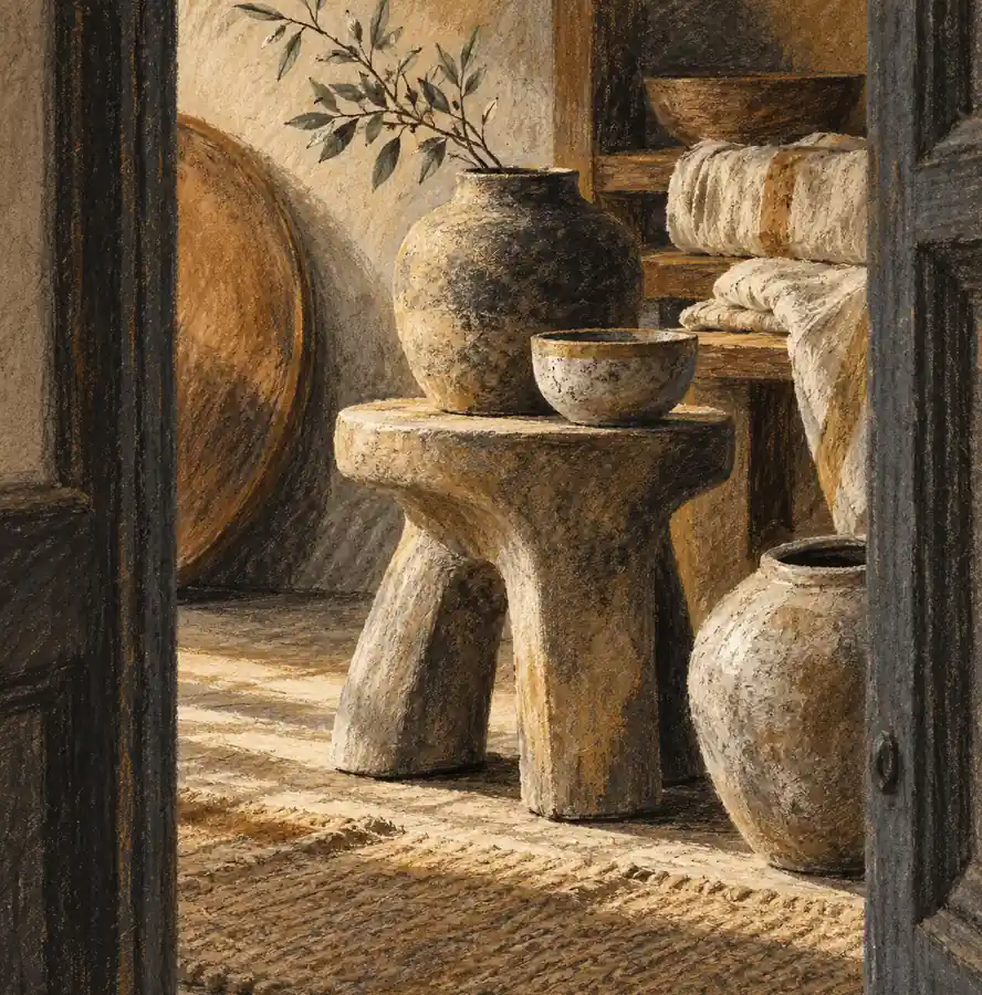 Illustration of independent retailers equipment and workspace